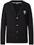 Order KARL LAGERFELD Black V-Neck Casual Knit Cardigan Long Sleeve Sweater E37M2003
