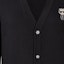 Shop KARL LAGERFELD Black V-Neck Casual Knit Cardigan Long Sleeve Sweater E37M2003