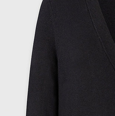 KARL LAGERFELD Black V-Neck Casual Knit Cardigan Long Sleeve Sweater E37M2003 Details for KARL LAGERFELD Black V-Neck Casual Knit Cardigan Long Sleeve Sweater E37M2003