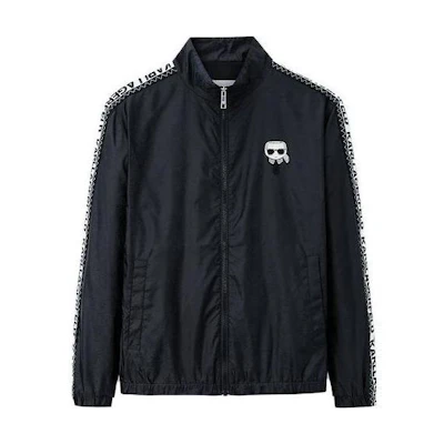Karl Lagerfeld Black Zip-Up Long Sleeve Jacket for Outdoor and Commuting. 1K1C10101675