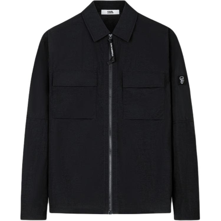 Order KARL LAGERFELD  Black Zip-Up Long Sleeve Jacket for Street & Travel Wear 1K1D10101043