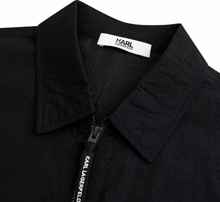 KARL LAGERFELD Black Zip-Up Long Sleeve Jacket for Street & Travel Wear 1K1D10101043 Shop KARL LAGERFELD Black Zip-Up Long Sleeve Jacket for Street & Travel Wear 1K1D10101043