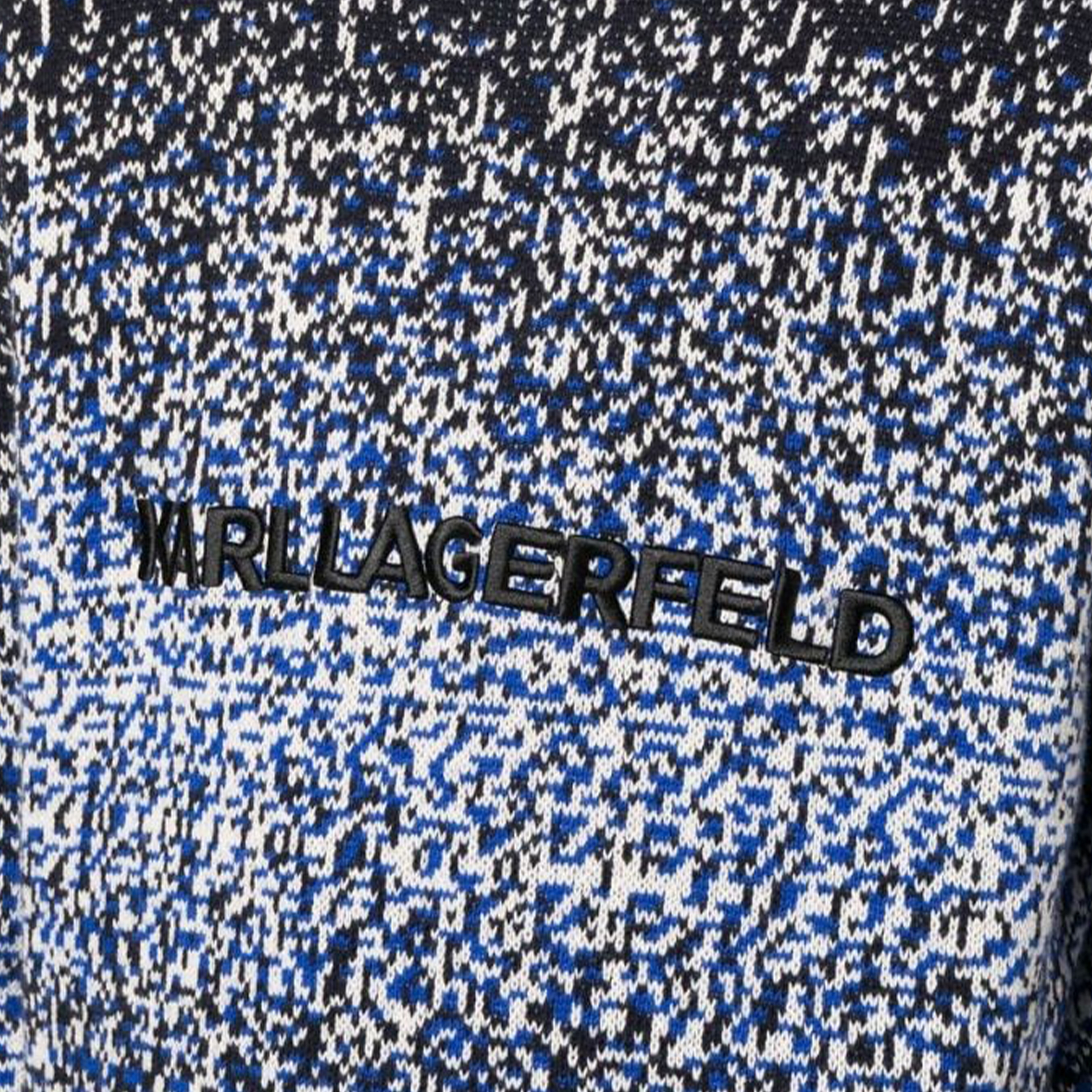 Details for KARL LAGERFELD  Blue Knit Sweater with Logo Embroidery. 226M2001338