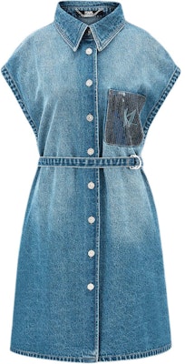 KARL LAGERFELD Blue Pocket Buttoned Denim Short Sleeve Mini Dress 231L1347 Buy KARL LAGERFELD Blue Pocket Buttoned Denim Short Sleeve Mini Dress 231L1347