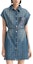 Shop KARL LAGERFELD Blue Pocket Buttoned Denim Short Sleeve Mini Dress 231L1347
