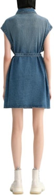 KARL LAGERFELD Blue Pocket Buttoned Denim Short Sleeve Mini Dress 231L1347 Purchase KARL LAGERFELD Blue Pocket Buttoned Denim Short Sleeve Mini Dress 231L1347