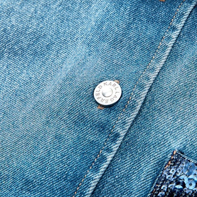 KARL LAGERFELD Blue Pocket Buttoned Denim Short Sleeve Mini Dress 231L1347 Sizing KARL LAGERFELD Blue Pocket Buttoned Denim Short Sleeve Mini Dress 231L1347