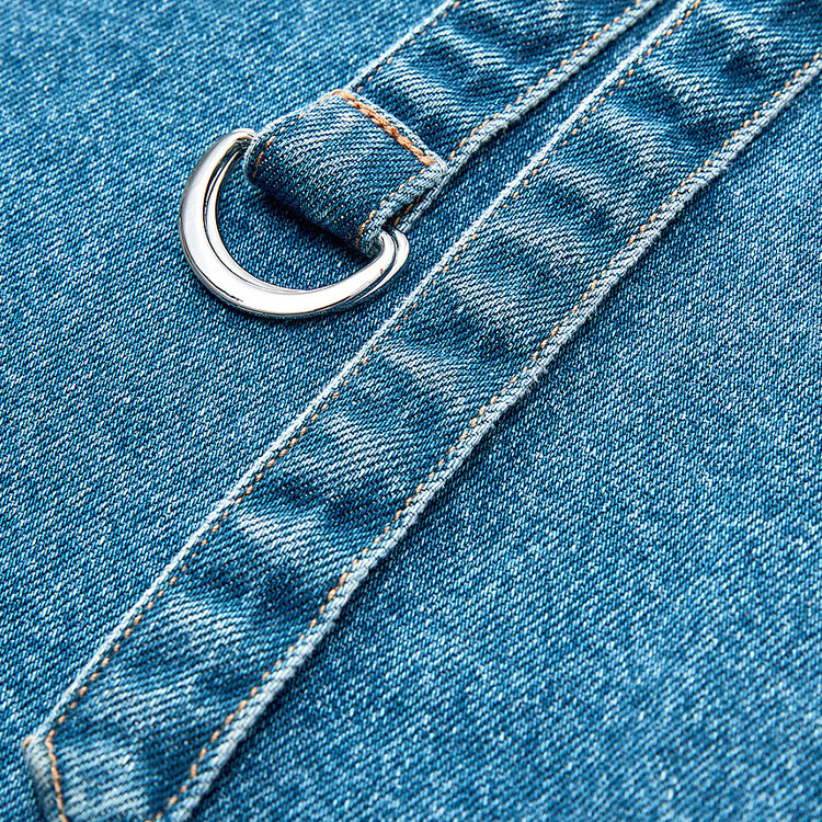 Cheap KARL LAGERFELD  Blue Pocket Buttoned Denim Short Sleeve Mini Dress 231L1347