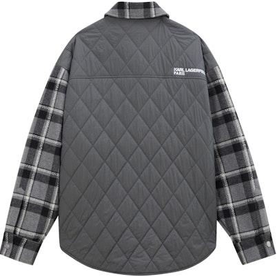 KARL LAGERFELD Grey Check Print Long Sleeve Loose Fit Jacket Coat 1K1D50101826 Lookbook KARL LAGERFELD Grey Check Print Long Sleeve Loose Fit Jacket Coat 1K1D50101826