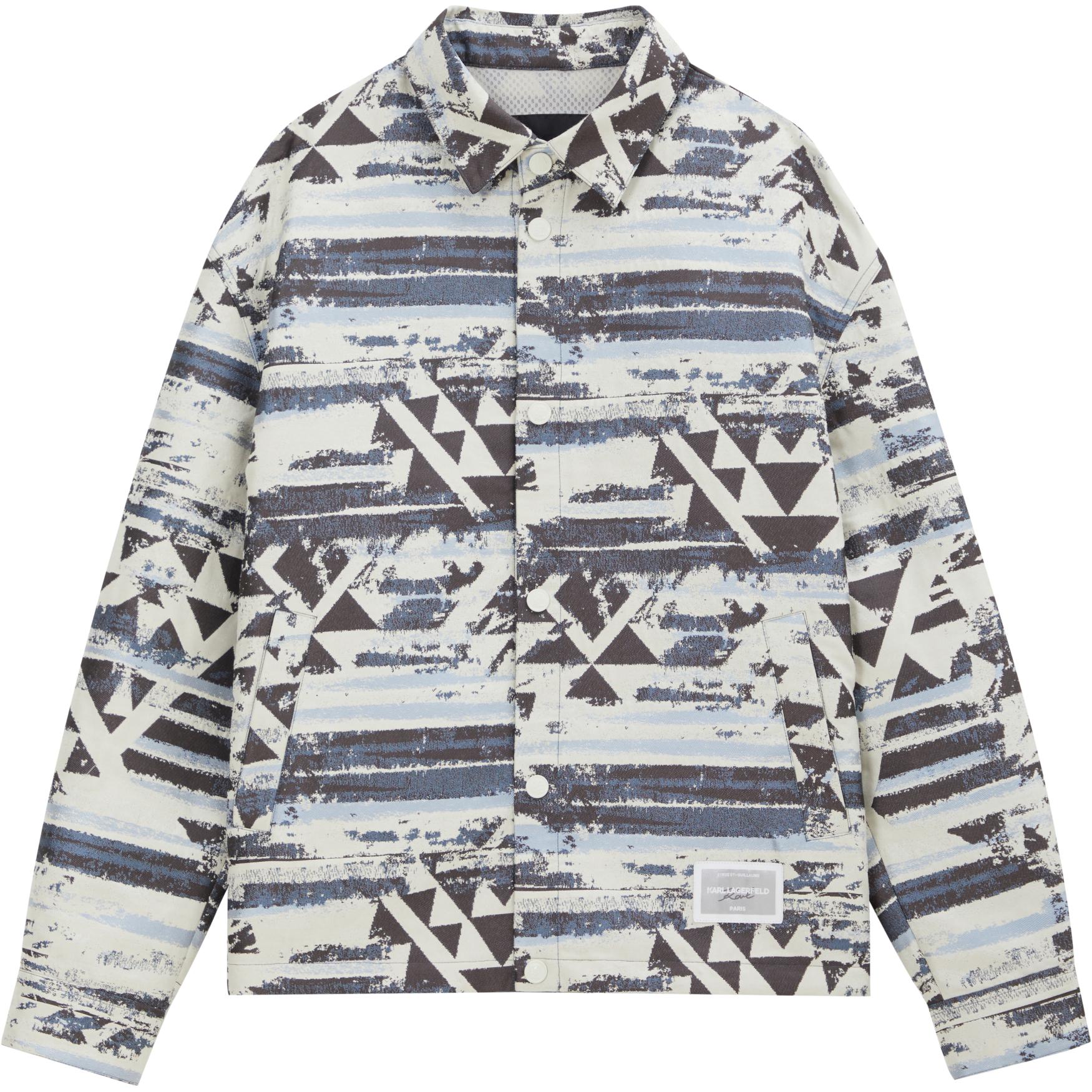 Order KARL LAGERFELD  Light Blue Outdoor Printed Button-Up Jacket. 1K1D50101812
