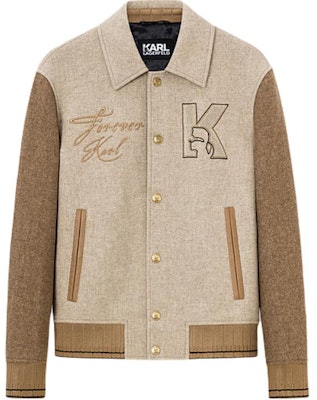 KARL LAGERFELD Light Brown Logo Patch Single-Breasted Casual Blazer. 236M1473 Order KARL LAGERFELD Light Brown Logo Patch Single-Breasted Casual Blazer. 236M1473