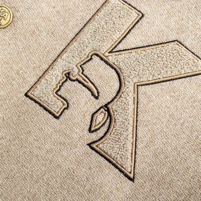 KARL LAGERFELD Light Brown Logo Patch Single-Breasted Casual Blazer. 236M1473 Purchase KARL LAGERFELD Light Brown Logo Patch Single-Breasted Casual Blazer. 236M1473