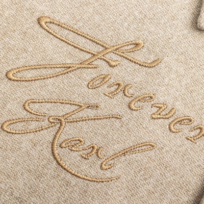 KARL LAGERFELD Light Brown Logo Patch Single-Breasted Casual Blazer. 236M1473 Details for KARL LAGERFELD Light Brown Logo Patch Single-Breasted Casual Blazer. 236M1473