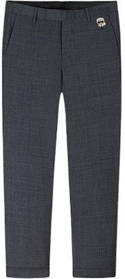 KARL LAGERFELD Logo Beaded Mid-Waist Straight Casual Pants Grey 1K1D10401061 Order KARL LAGERFELD Logo Beaded Mid-Waist Straight Casual Pants Grey 1K1D10401061