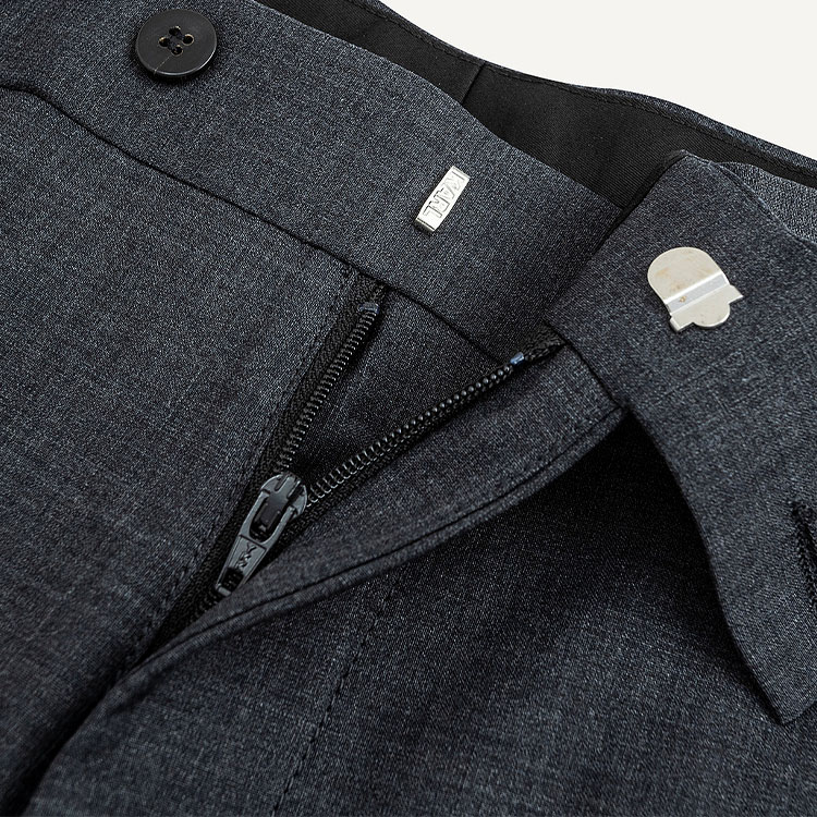 Shop KARL LAGERFELD  Logo Beaded Mid-Waist Straight Casual Pants Grey 1K1D10401061