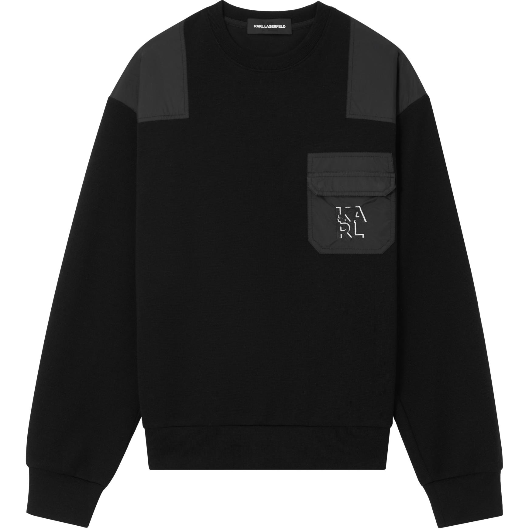 Order KARL LAGERFELD  Logo Print Crewneck Sweatshirt Black. 1K1D70603853