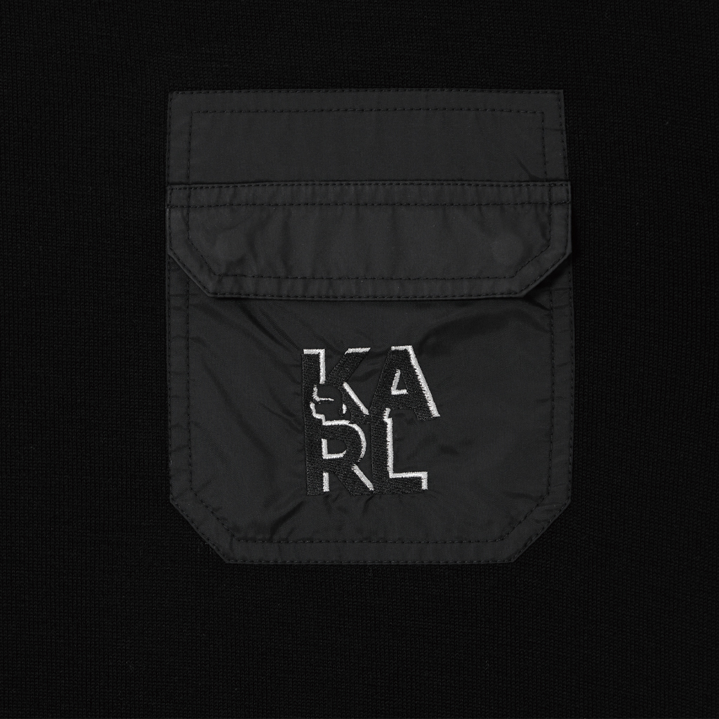 Shop KARL LAGERFELD  Logo Print Crewneck Sweatshirt Black. 1K1D70603853