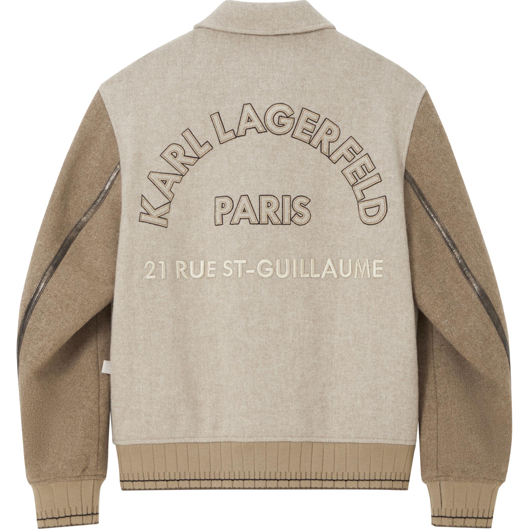 Karl Lagerfeld  Loose-Fit Colorblock Logo Button Jacket Light Khaki. 1K1D70101851 圖 3