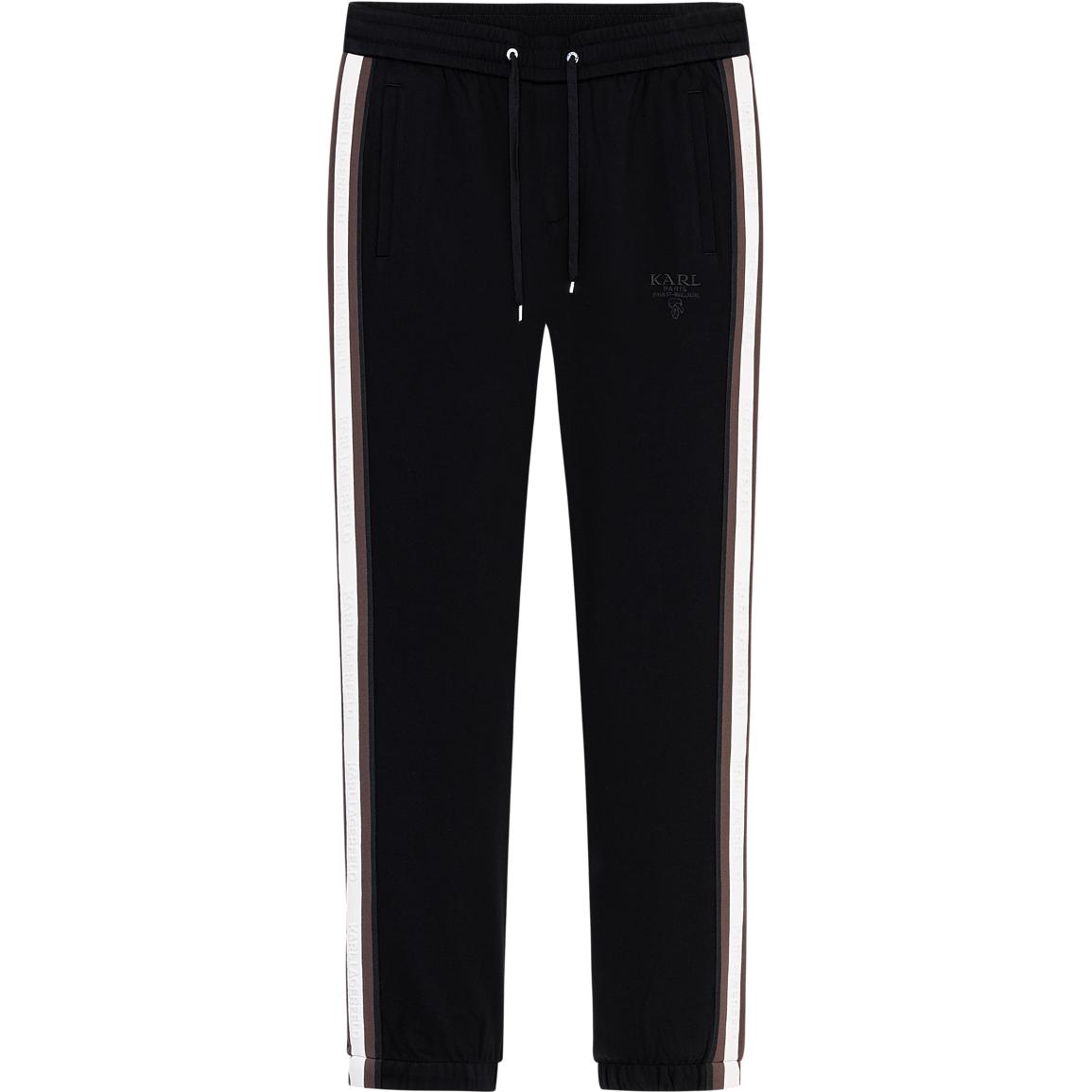 Order KARL LAGERFELD  Striped Mid-Rise Straight-Leg Casual Pants Navy 236M1027