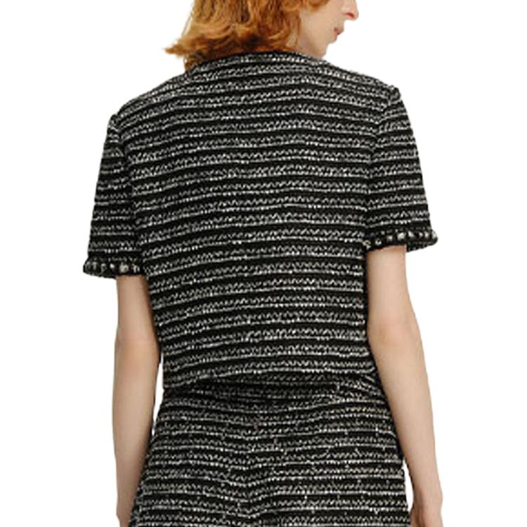 Lookbook カール ラガーフェルド アーバンツイード ショートスリーブジャケット - グレー 241L1423