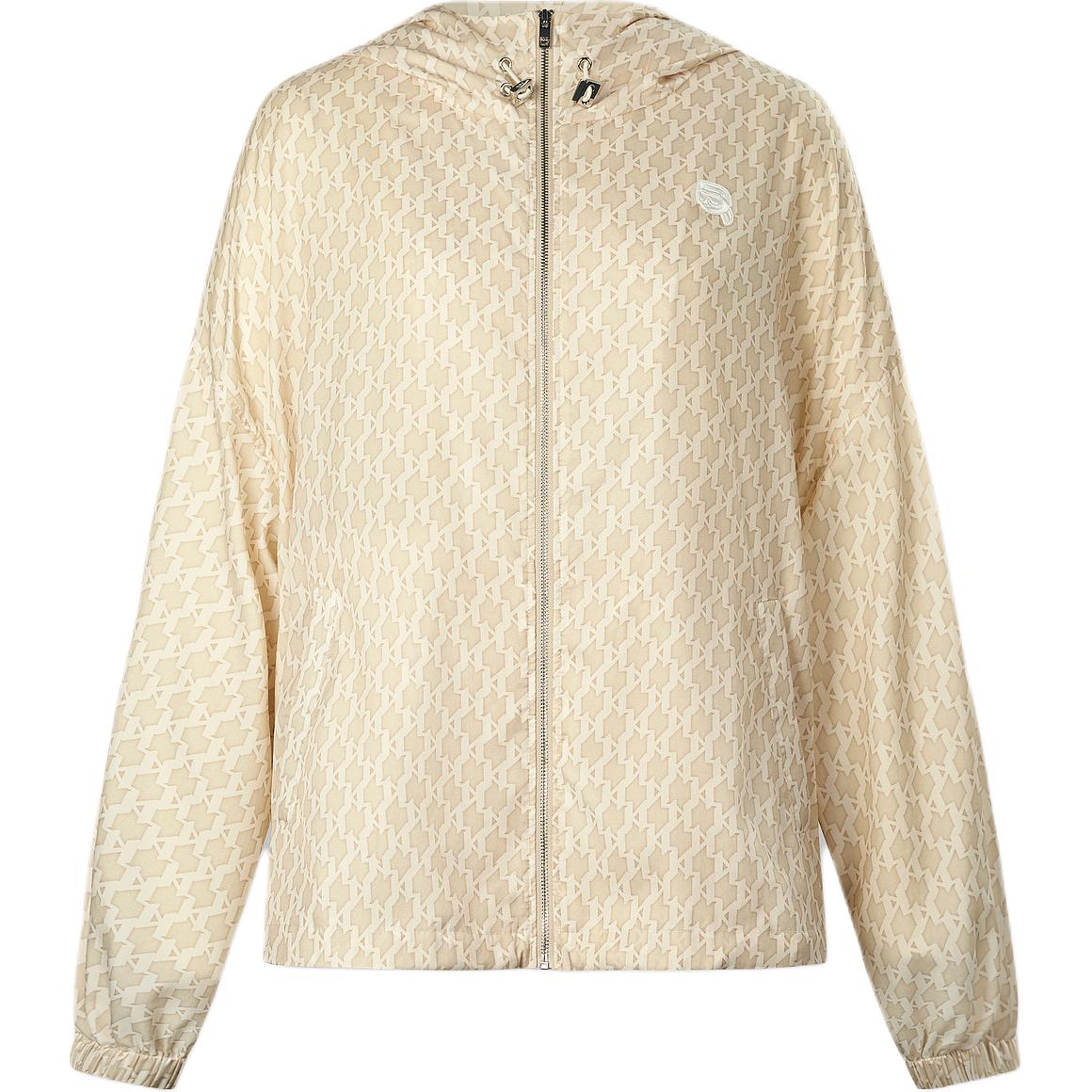 Order KARL LAGERFELD  White Monogram Full-Zip Loose Fit Jacket. 241L1517