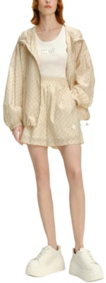 KARL LAGERFELD White Monogram Full-Zip Loose Fit Jacket. 241L1517 Purchase KARL LAGERFELD White Monogram Full-Zip Loose Fit Jacket. 241L1517