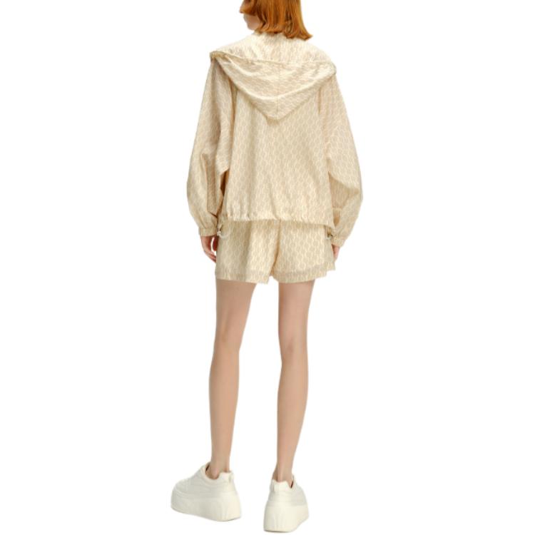 Details for KARL LAGERFELD  White Monogram Full-Zip Loose Fit Jacket. 241L1517