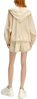 KARL LAGERFELD White Monogram Full-Zip Loose Fit Jacket. 241L1517 Details for KARL LAGERFELD White Monogram Full-Zip Loose Fit Jacket. 241L1517