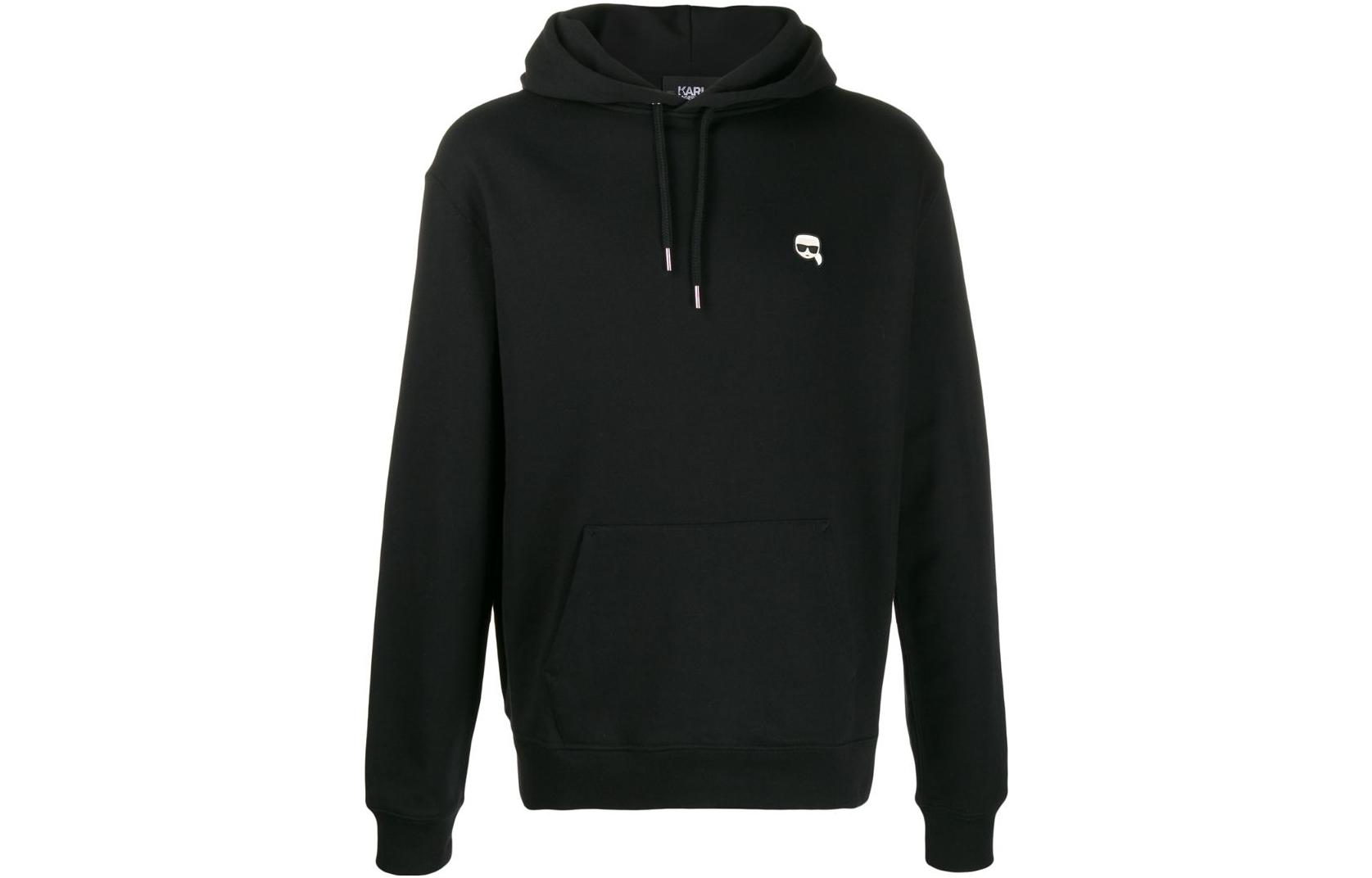 Karl Lagerfeld Anime Character Patch Hoodie Black () 201M1804999