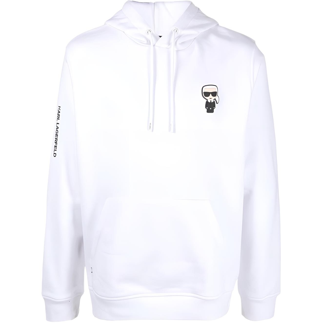 Karl Lagerfeld Appliqué Detail White Hoodie Long Sleeve 70504552491010