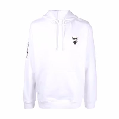 Karl Lagerfeld Appliqué Detail White Hoodie Long Sleeve 70504552491010