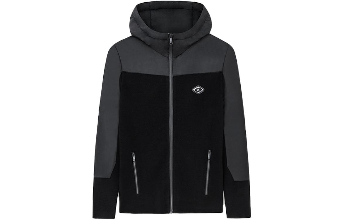 Karl Lagerfeld Badge Patch Slim Fit Zip Hoodie Jacket Men’s Black 1K1B51003239