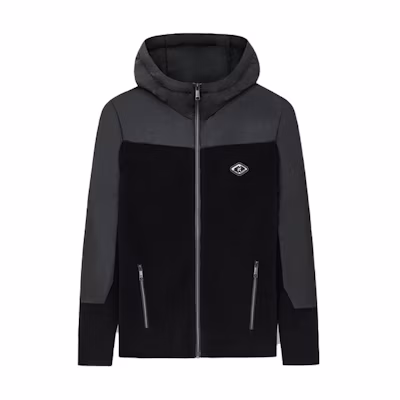 Karl Lagerfeld Badge Patch Slim Fit Zip Hoodie Jacket Men’s Black 1K1B51003239