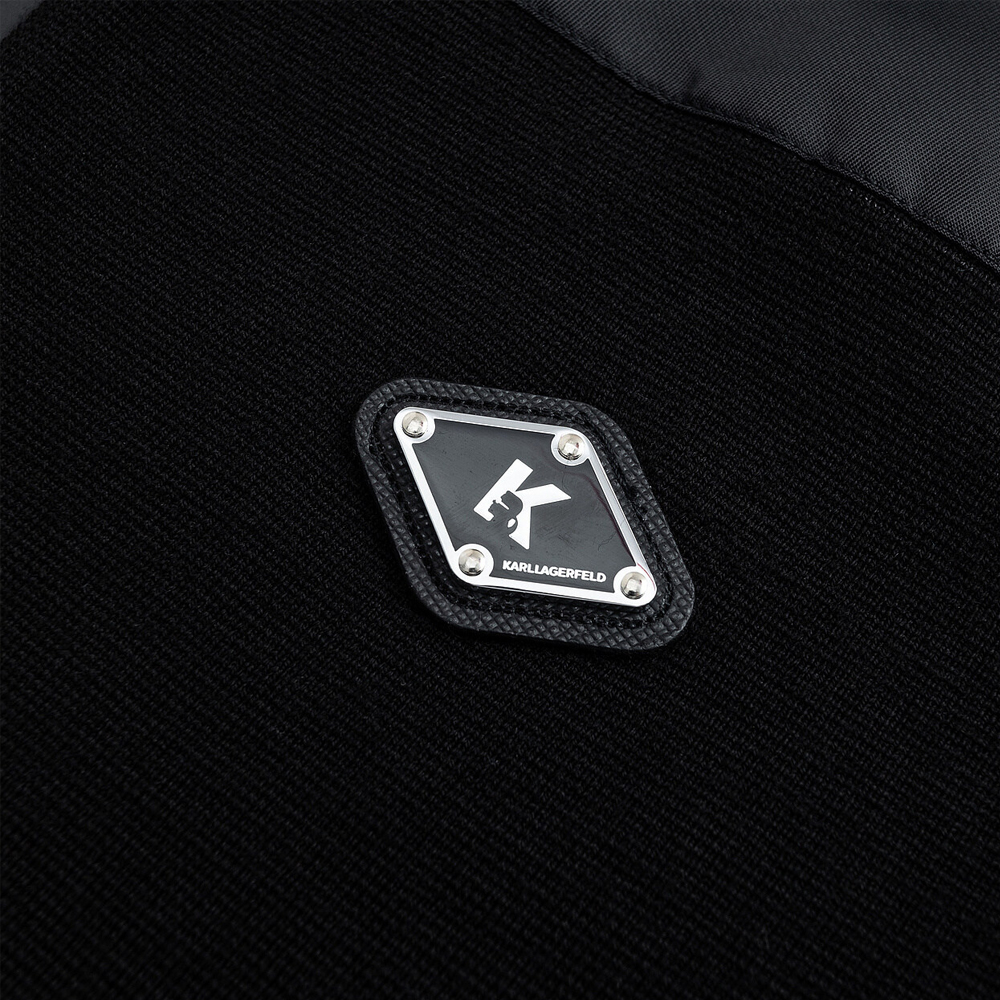 Shop 卡尔·拉格斐徽章贴布修身款拉链卫衣男款黑色 1K1B51003239