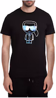 KARL LAGERFELD Black Cartoon Print Crew Neck T-Shirt 755046511224-990 KARL LAGERFELD Black Cartoon Print Crew Neck T-Shirt 755046511224-990
