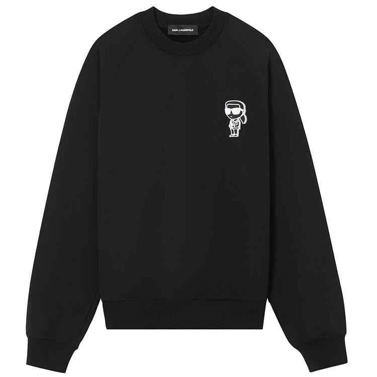 Karl Lagerfeld Black Cartoon Print Loose-Fit Crewneck Sweatshirt 1K1D50603806-BLACK