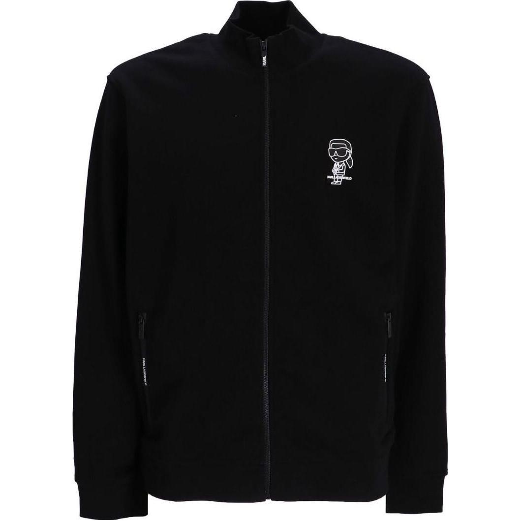 Karl Lagerfeld Black Casual Jacket with Cartoon Logo Print 705091531900990