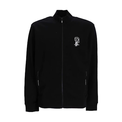 Karl Lagerfeld Black Casual Jacket with Cartoon Logo Print 705091531900990