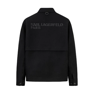 Karl Lagerfeld Black Casual Letter Print Button-Up Jacket 237M1458