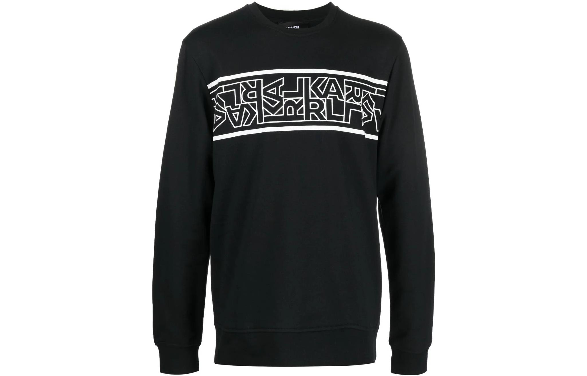 Karl Lagerfeld Black Colorblock Logo Print Sweatshirt 22SM1802999