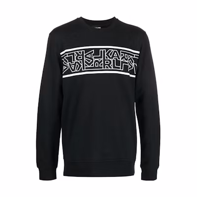 Karl Lagerfeld Black Colorblock Logo Print Sweatshirt 22SM1802999
