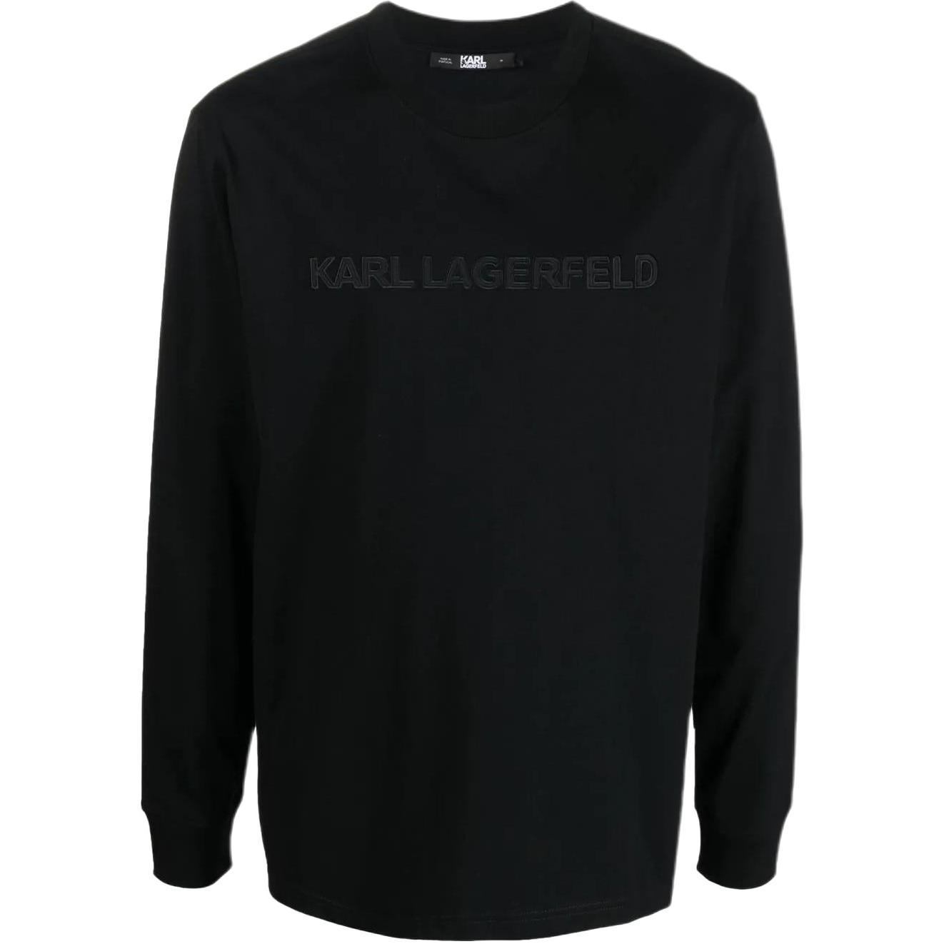 Karl Lagerfeld Black Crewneck Pullover Long-Sleeve Sweatshirt 230M1706999