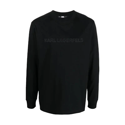 Karl Lagerfeld Black Crewneck Pullover Long-Sleeve Sweatshirt 230M1706999