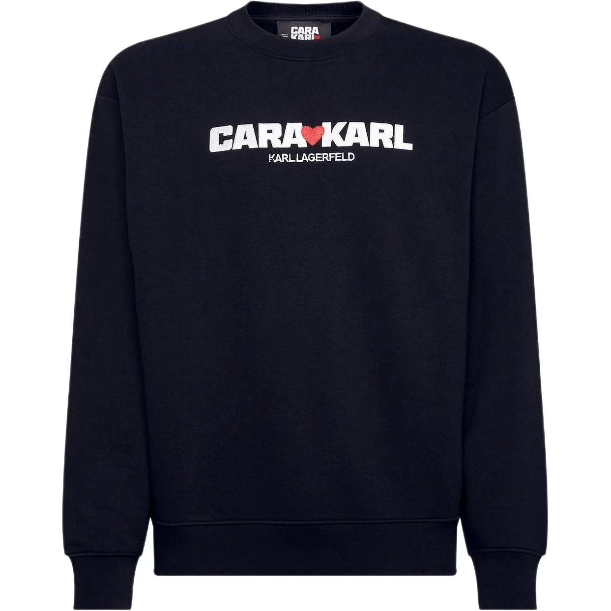 Karl Lagerfeld Black Crewneck Sweatshirt with Logo Print 226M1860999999