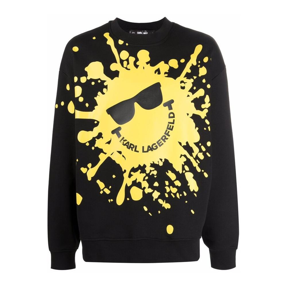 Karl Lagerfeld Black Graphic Crewneck Pullover Sweatshirt 221M1852999