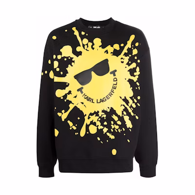 Karl Lagerfeld Black Graphic Crewneck Pullover Sweatshirt 221M1852999