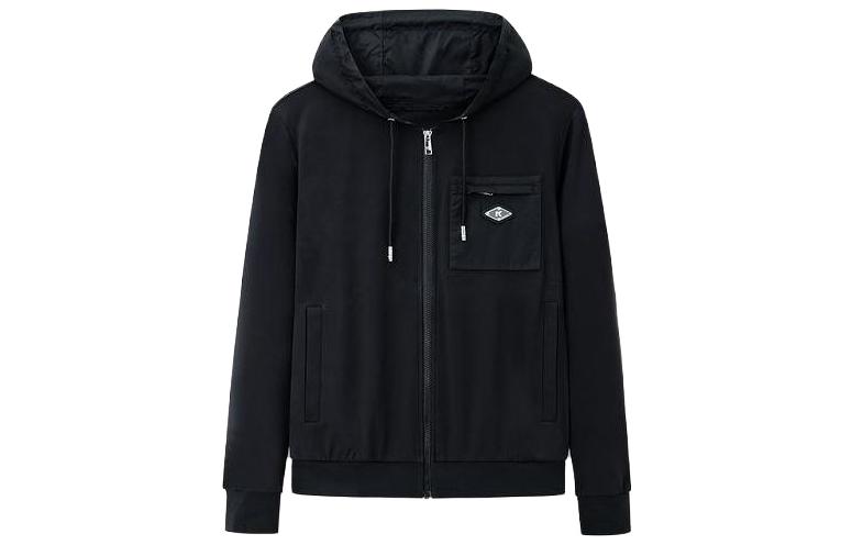 Order 卡尔拉格斐 黑色连帽拉链夹克 - 休闲街头户外服饰 1K1C10101030