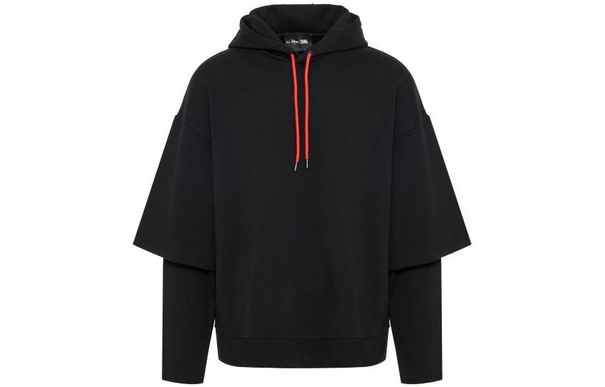 Karl Lagerfeld Black Hoodie Sweatshirt with Layered Design 705097532930-990