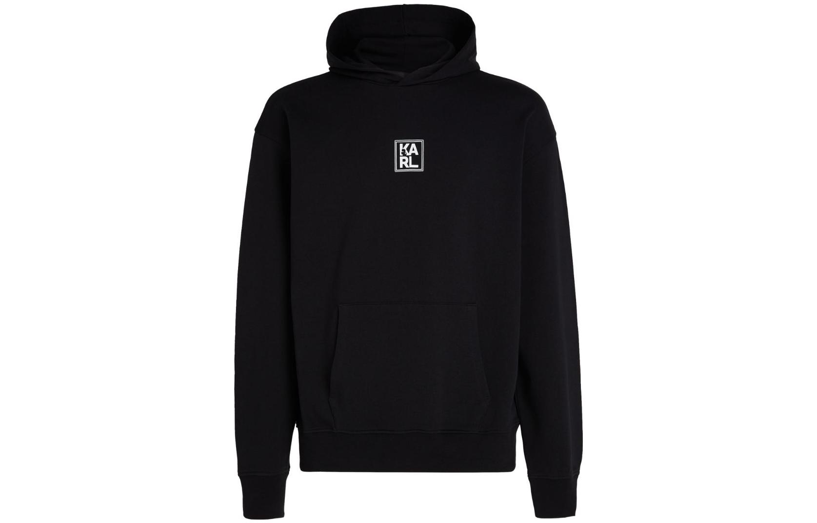 Karl Lagerfeld Black Hoodie with Letter Print 23UM1808999