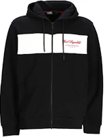 Karl Lagerfeld Black Hoodie with Logo Embroidery and Colorblock Design 705428534910990 Karl Lagerfeld Black Hoodie with Logo Embroidery and Colorblock Design 705428534910990